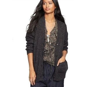 Denim & Supply Ralph Lauren Cardigan S Wool Mohair Slouchy Boyfriend Pocket Grey
